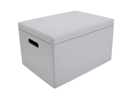 7119 3 dreveny box s vikem 40 x 30 x 23 cm sedy