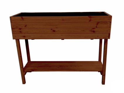 56707 2 vyvyseny dreveny truhlik s polici 120 cm teak